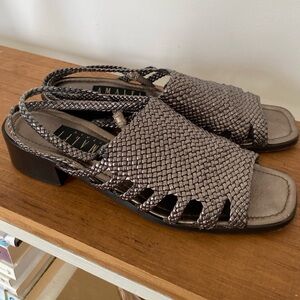Amalfi Italy square toe braided leather sandals